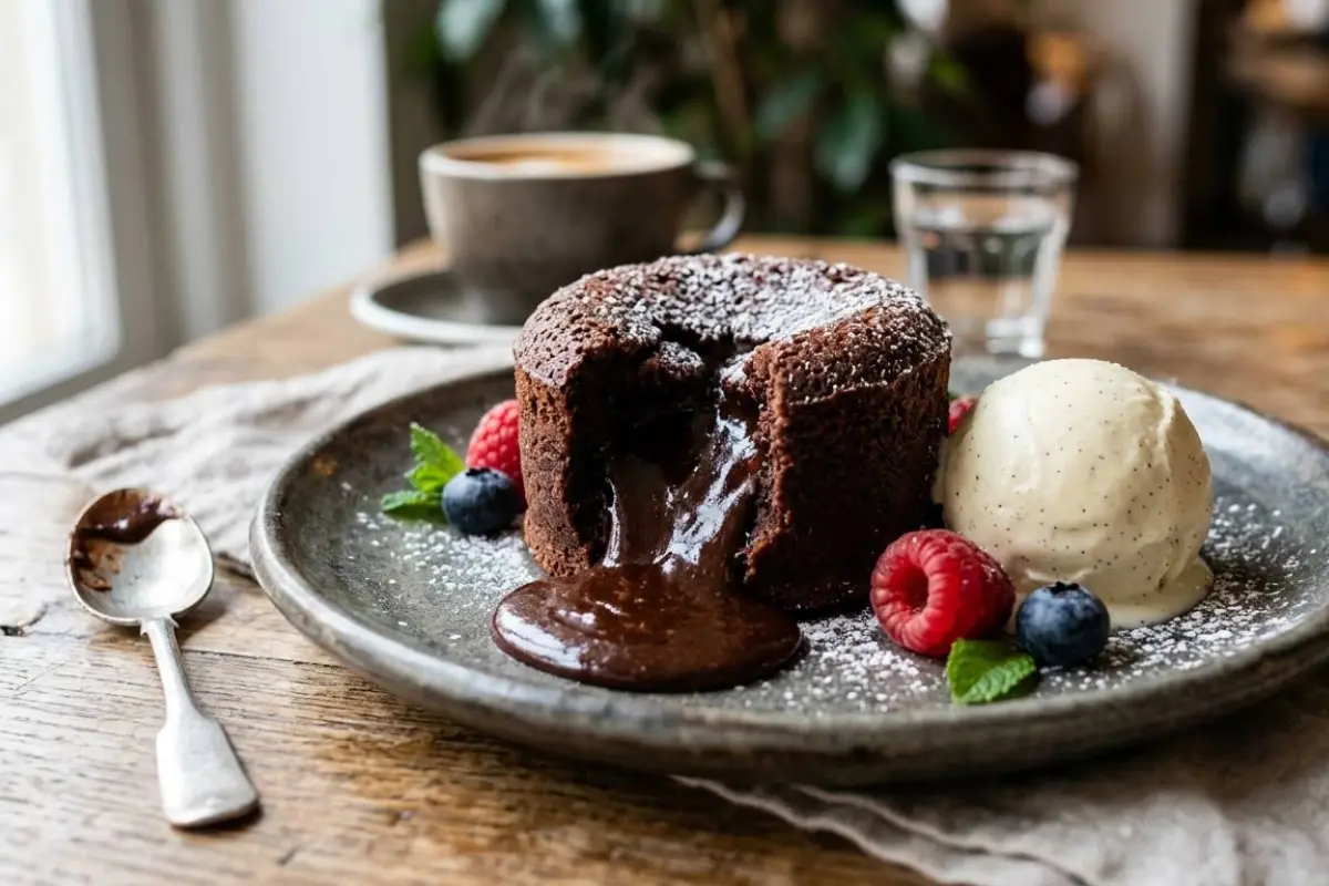 El volcán de chocolate es un postre irresistible. 
