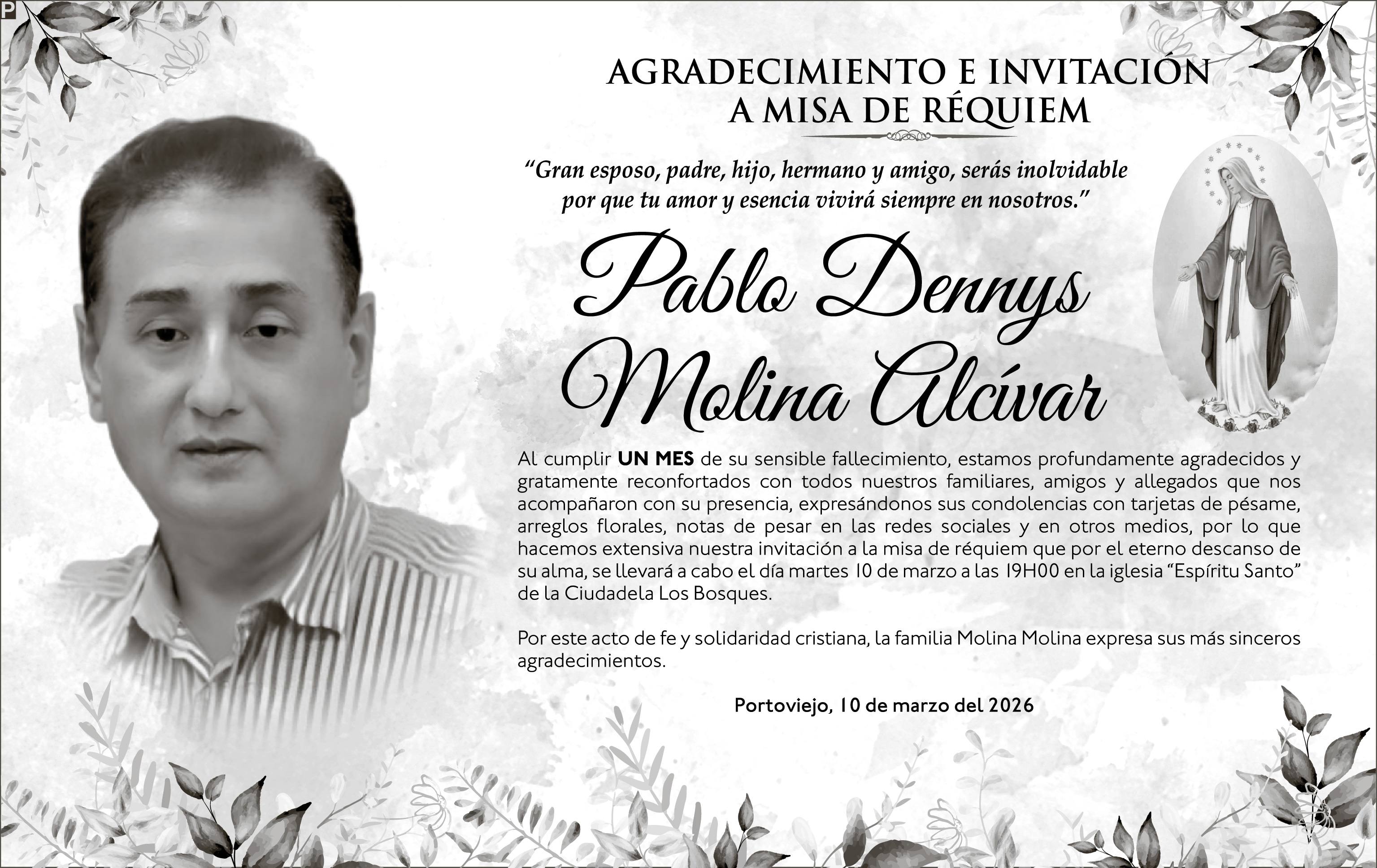 MISA PABLO DENNYS MOLINA ALCIVAR, medios ediasa