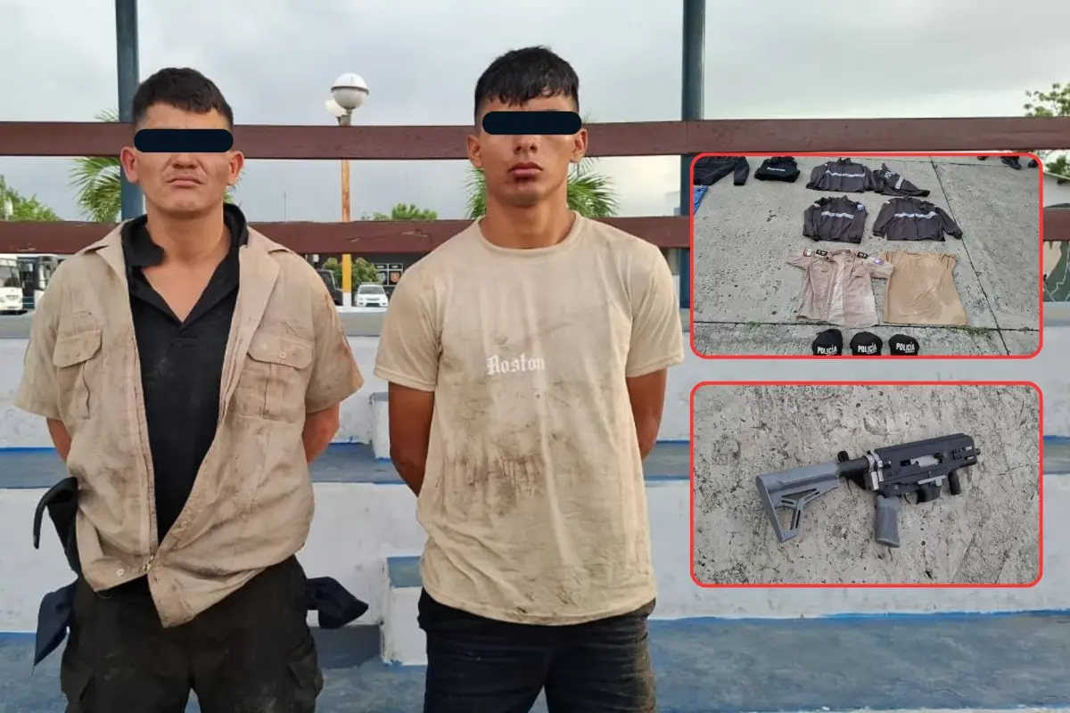 Los detenidos portaban ropa similar a la de uso policial., Policía Nacional.