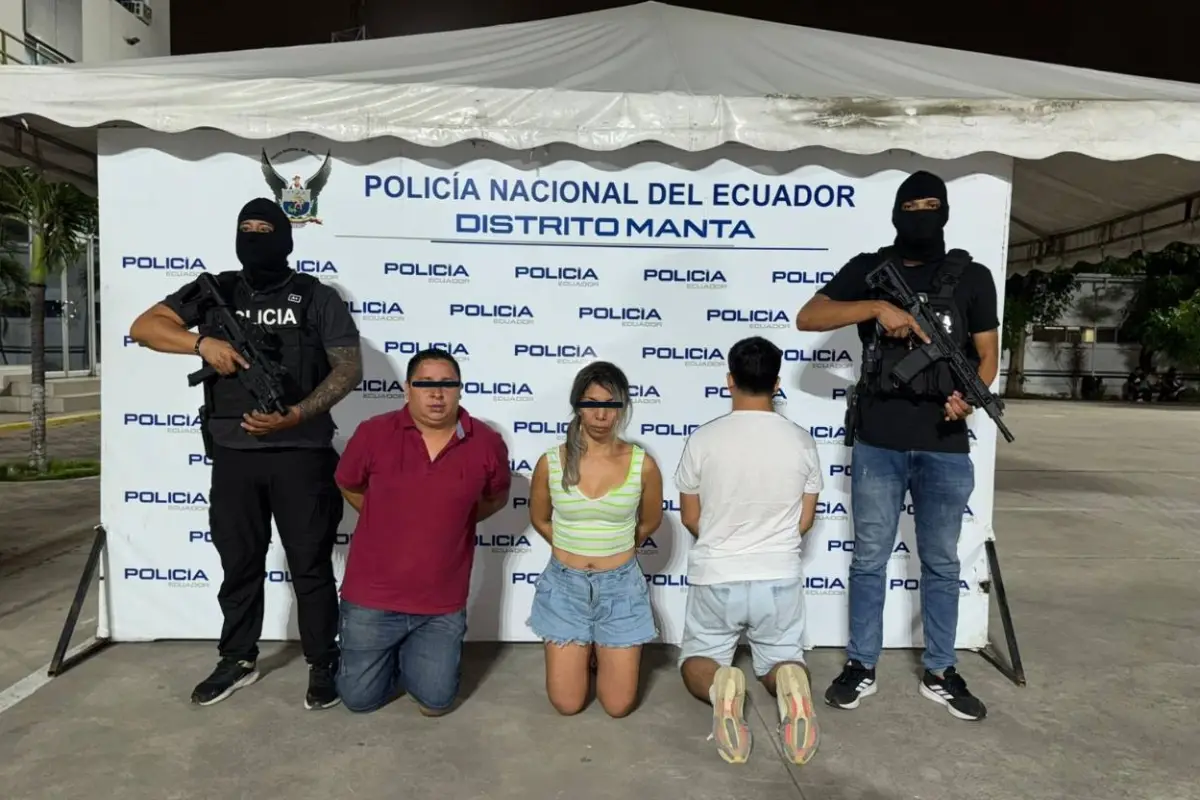 Los vinculados a este supuesto caso de extorsión fueron presentados por la Policía., Zona 4 Policía Nacional.