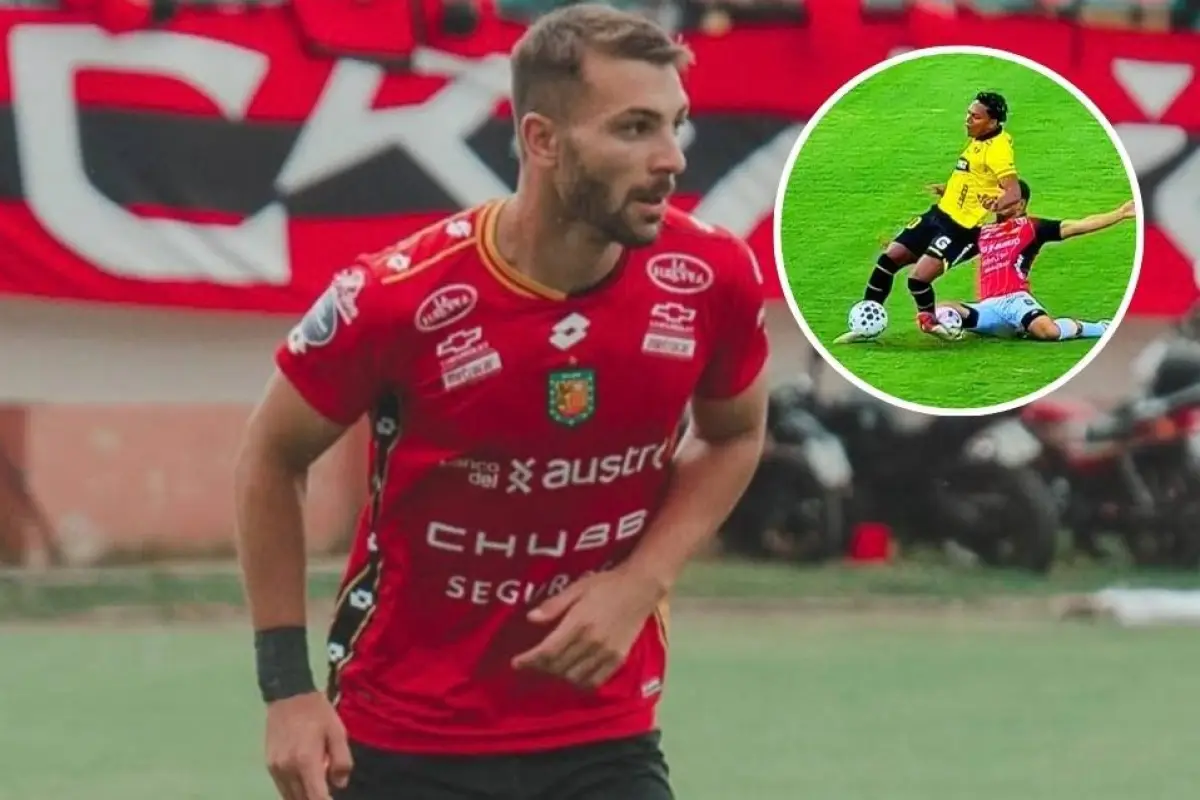 Mateo Maccari, volante de Deportivo Cuenca, fue sancionado tras lesionar a Johan García, de Barcelona