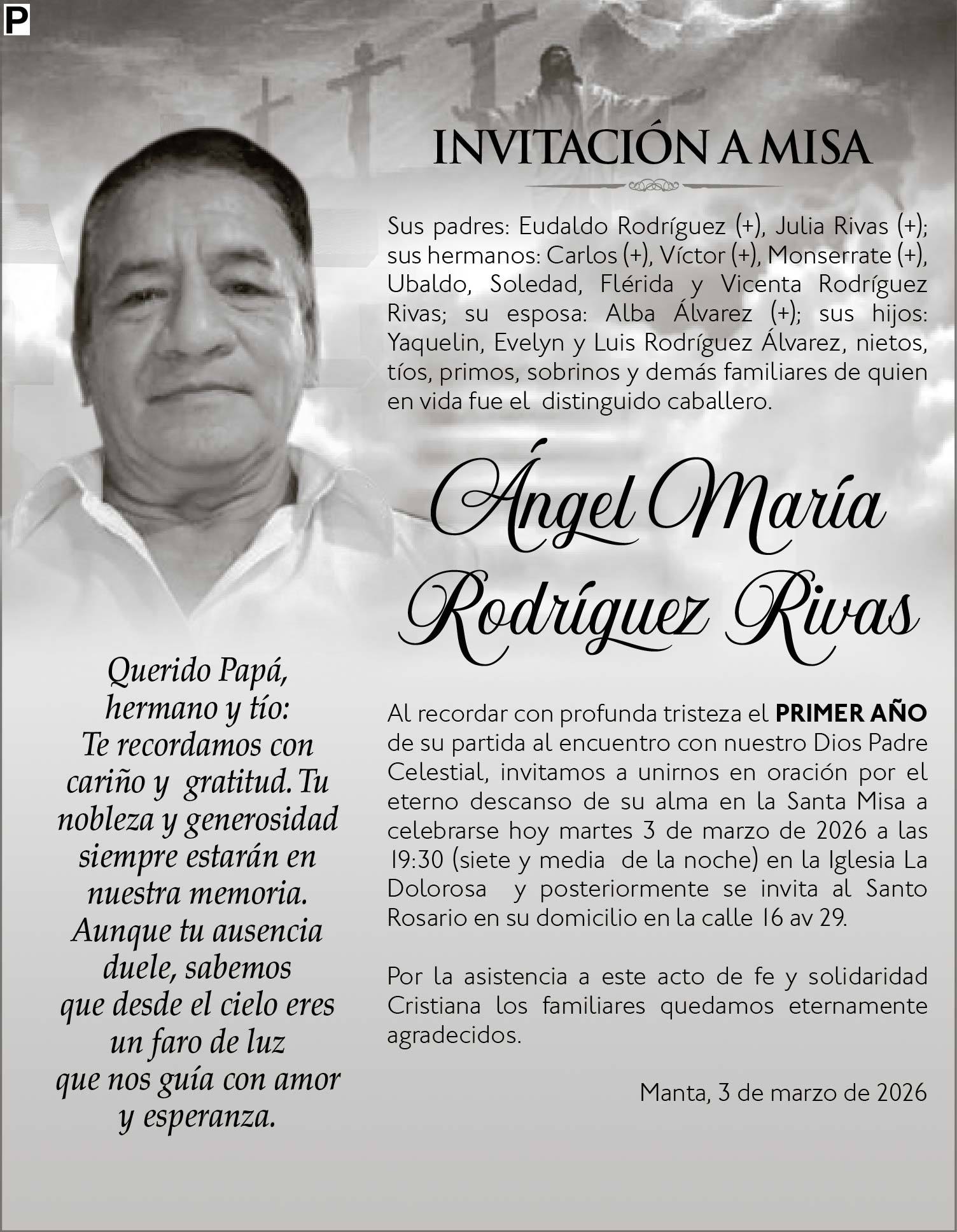 MISA ANGEL MARIA RODRIGUEZ RIVAS, medios ediasa