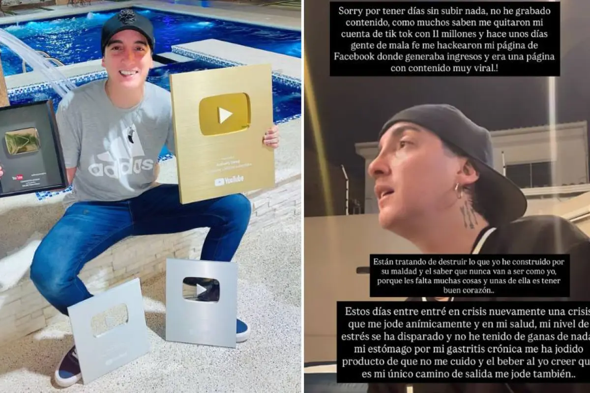 Anthony Swag se sinceró a través de una historia de Instagram.