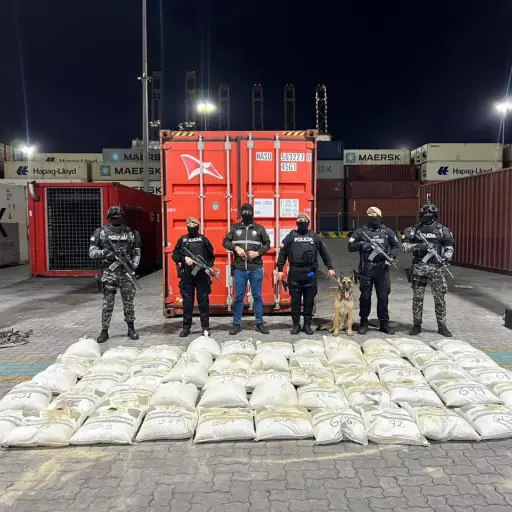 Incautan 1,34 toneladas de cocaína ocultas en contenedor con destino a Egipto desde Posorja