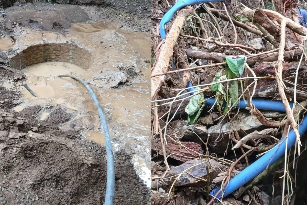 Daños en pozos y rotura de tuberías se reportan en dos comunidades de Montecristi tras la instalación del radar., Cortesía