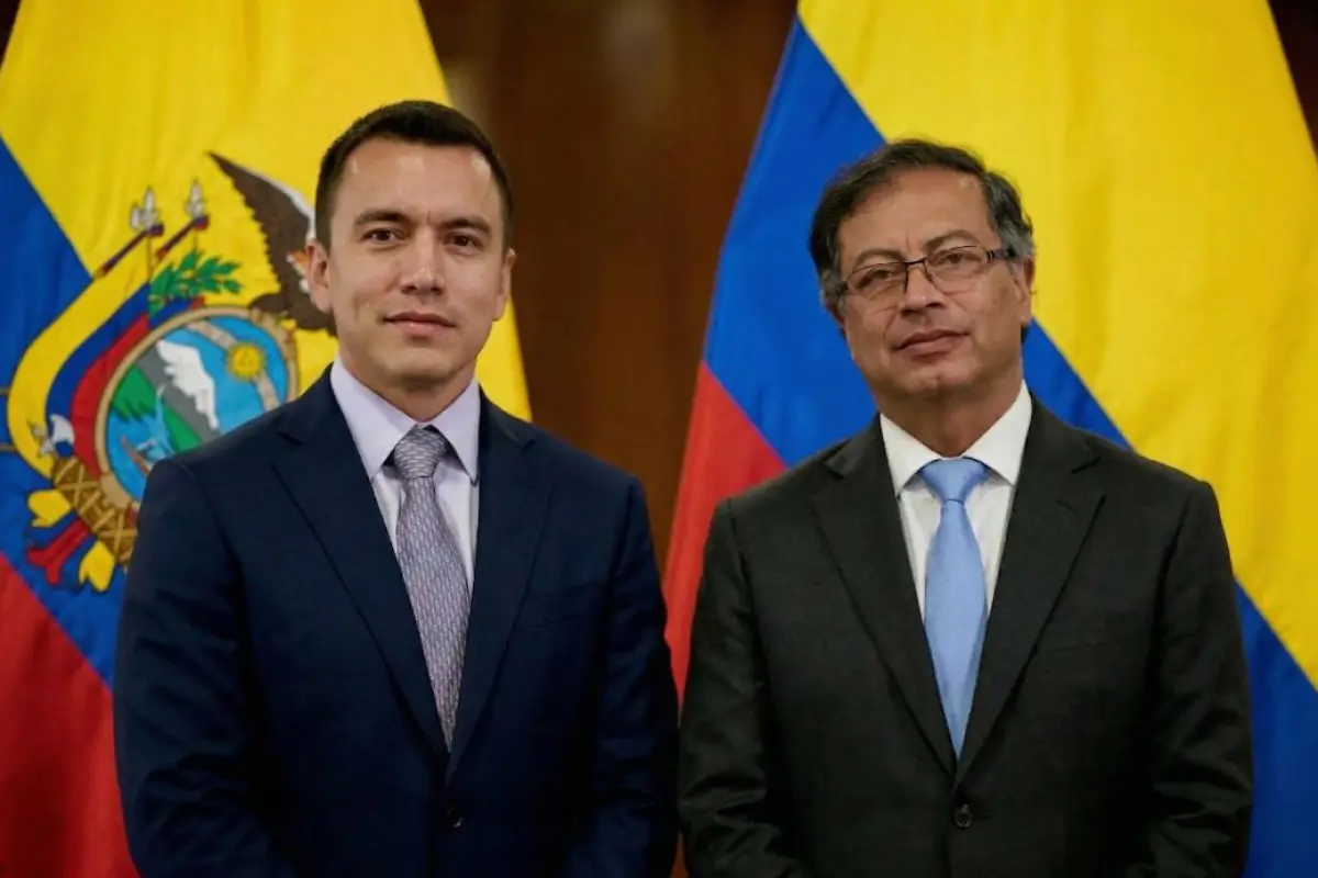Reunión de alto nivel entre Ecuador y Colombia en la sede de la CAN en Lima, Perú, el 25 de marzo de 2026.
