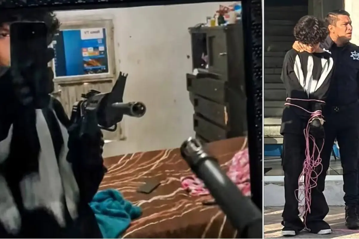 El menor de edad, que fue detenido, publicó un video (izq) horas antes del ataque armado. 