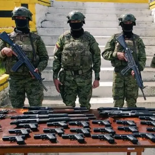 Ejército Ecuatoriano incautó 32 armas en operativo de control en sector La Argelia, Loja