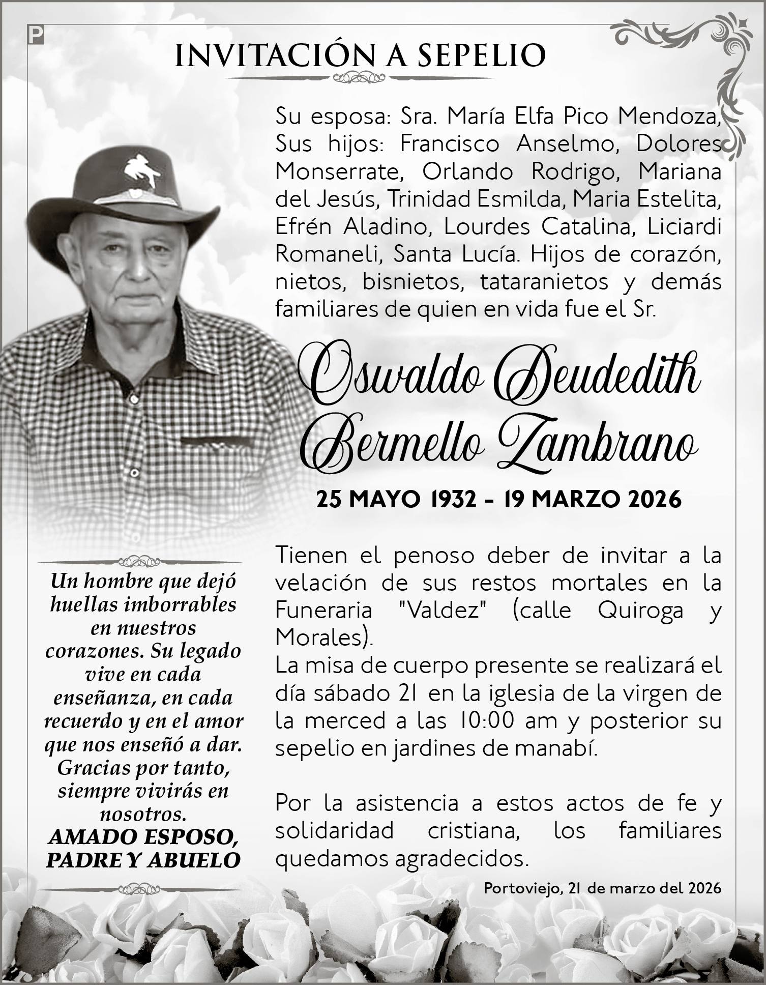 SEPELIO OSWALDO DEUDEDITH BERMELLO ZAMBRANO, Medios Ediasa