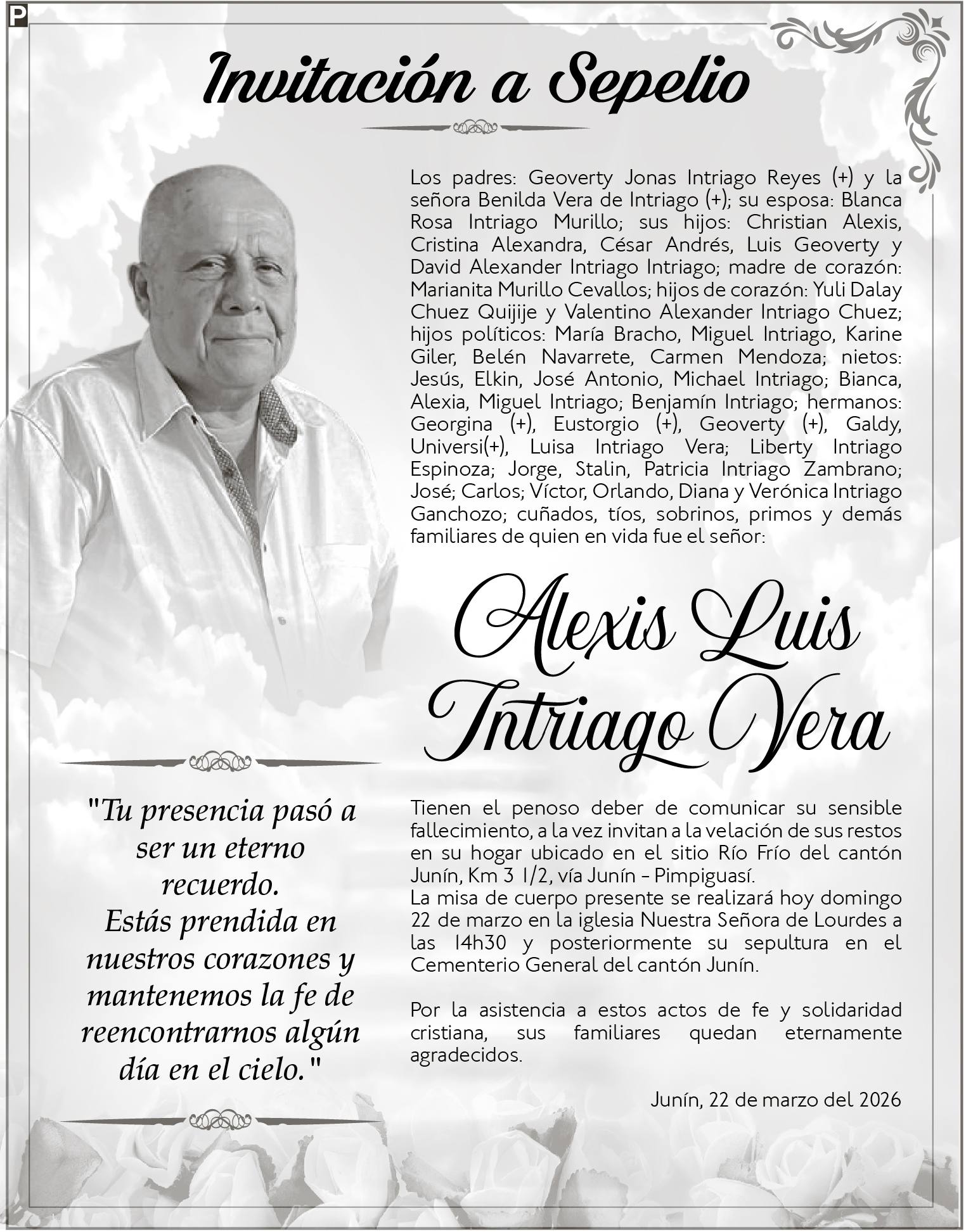 SEPELIO ALEXIS LUIS INTRIAGO VERA, medios ediasa