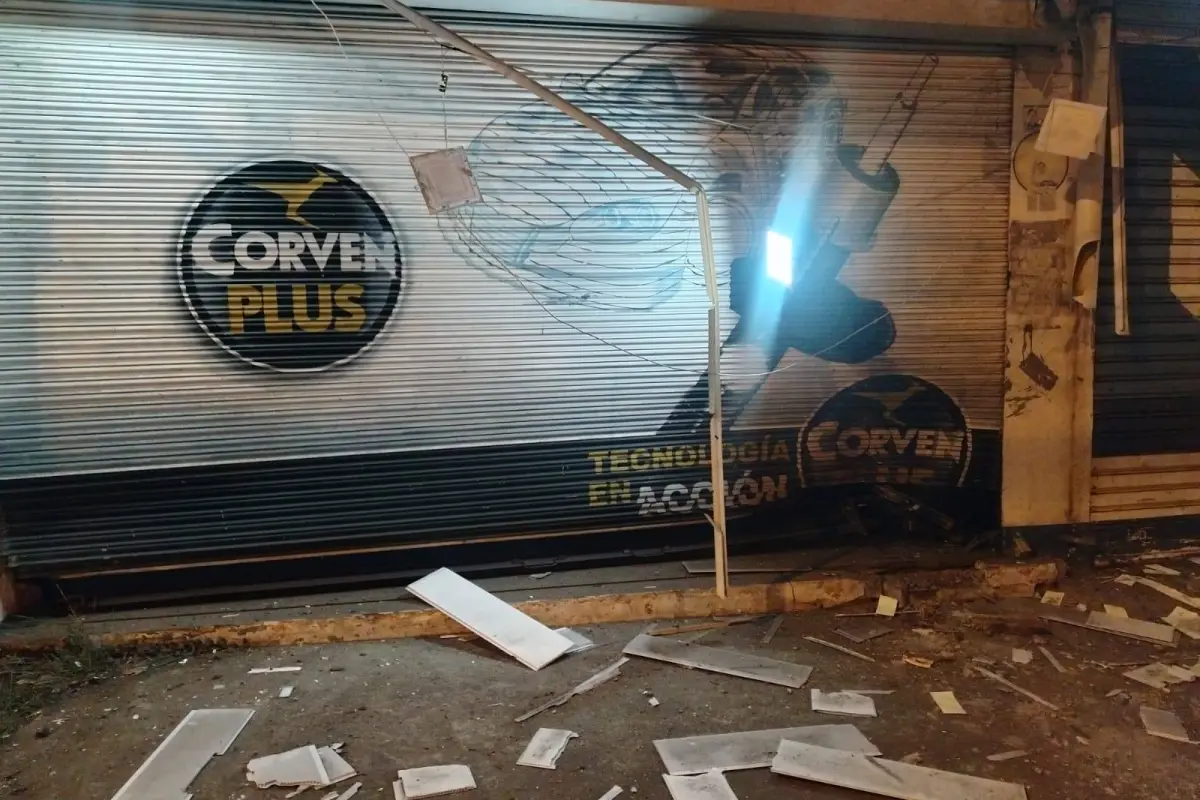 Así quedó uno de los locales afectados., Centro