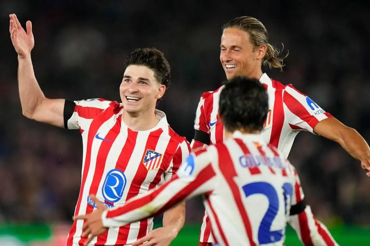 Jugadores del Atlético de Madrid celebrando su pase a la semifinal de la Champions League., Foto: X Atlético de Madrid