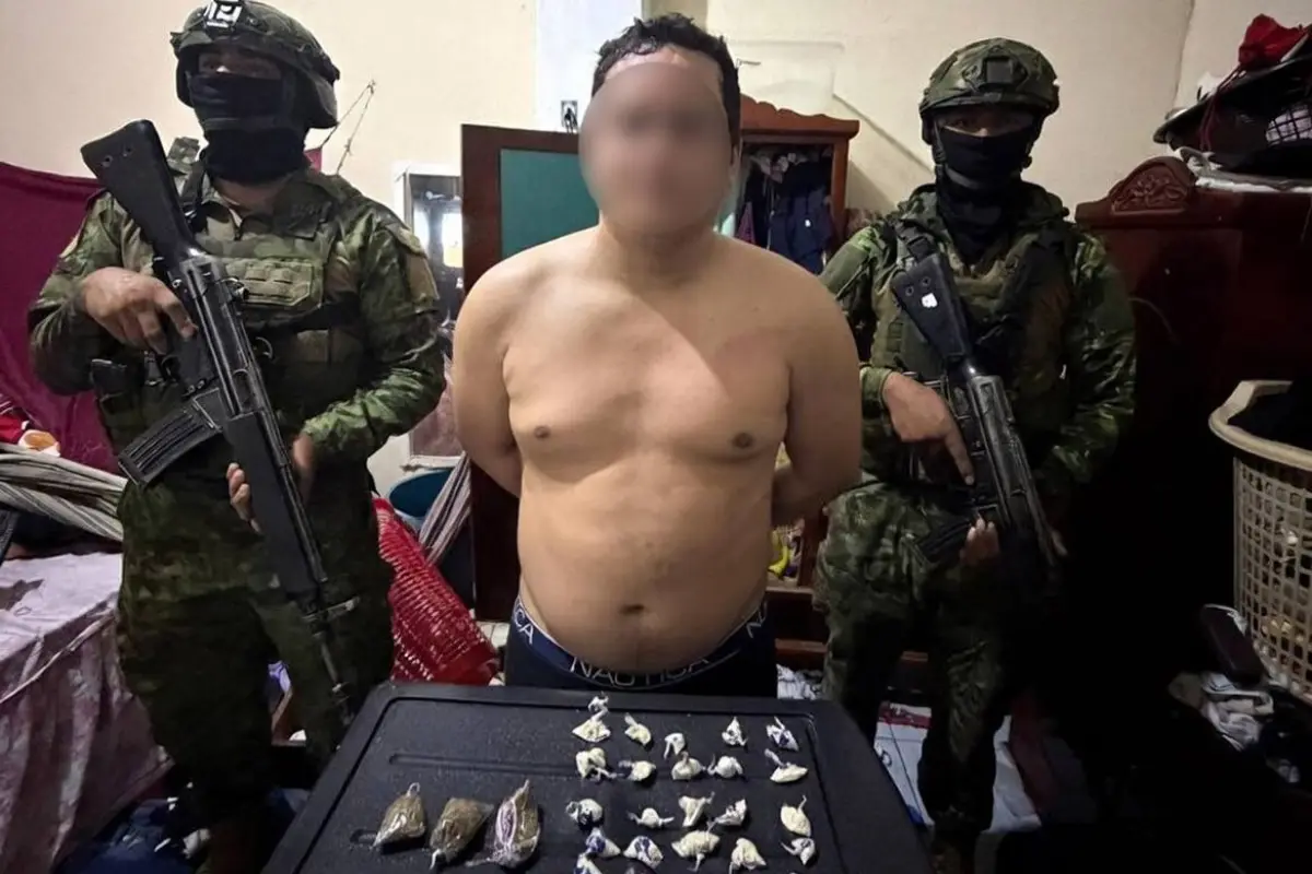 Wilson Elian V., alias ‘Elian’, identificado como presunto cabecilla del grupo delictivo Los Choneros., Foto: X Policía Nacional