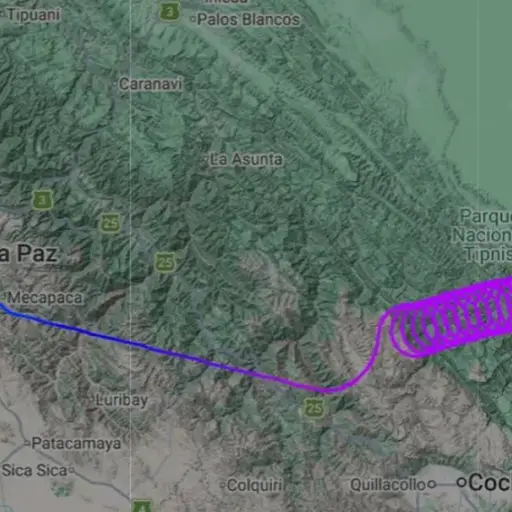 Bolivia: Un avión se declaró en emergencia, dio múltiples vueltas en círculo cerrado y desapareció del radar