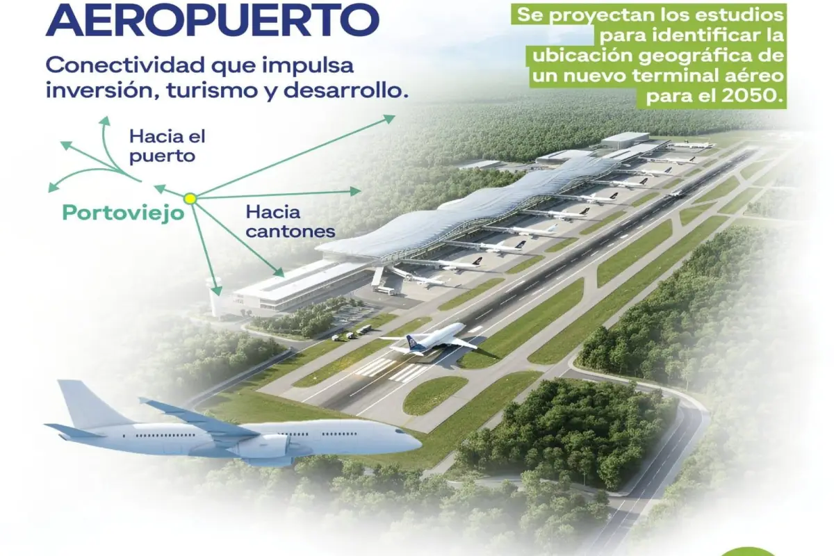 Nuevo aeropuerto en Portoviejo se plantea como parte del desarrollo estratégico al 2050, redes sociales