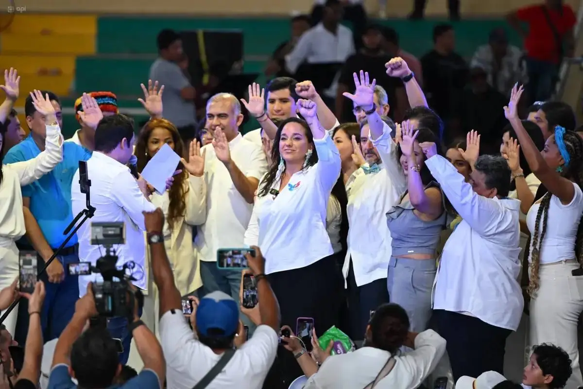 Miembros de la Revolución Ciudadana durante la convención en Manta. , API