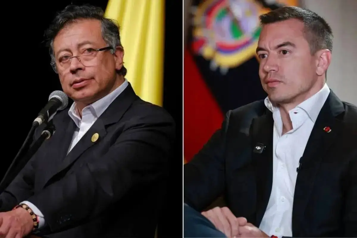 El presidente de Colombia Gustavo Petro y de Ecuador, Daniel Noboa., Composición
