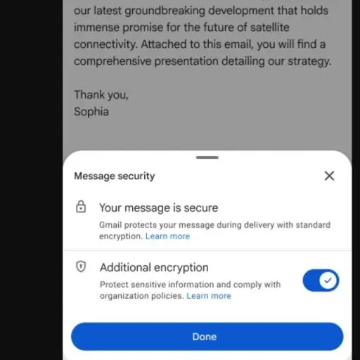 Gmail habilita el cifrado de extremo a extremo en su aplicación móvil