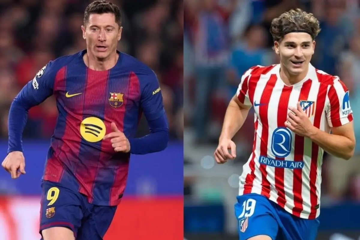 Robert Lewandowski en Barcelona y Julián Álvarez en Atlético Madrid serían titulares este miércoles.