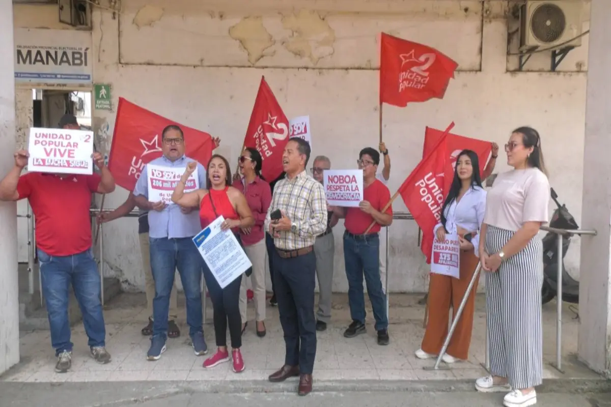 Nuevo plantón en Portoviejo: Unidad Popular intensifica su defensa ante posible cancelación, producción El Diario