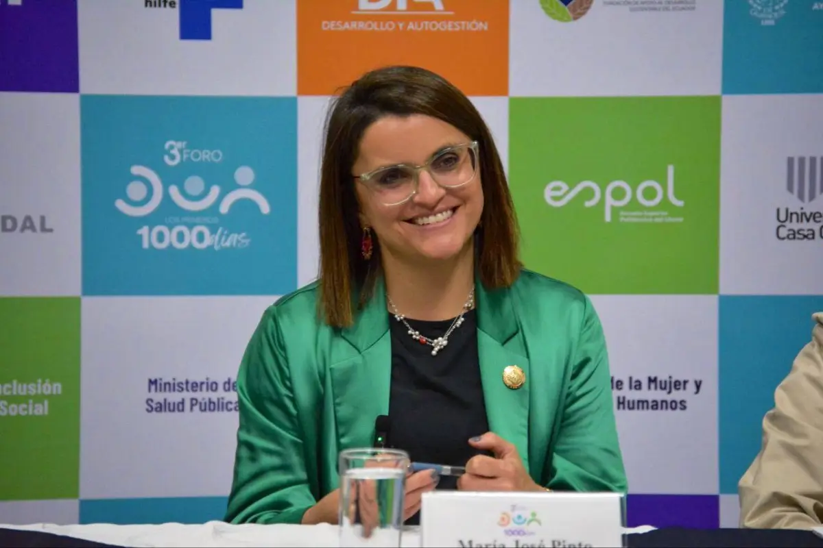 La vicepresidenta María José Pinto. , X: @mjpintoec
