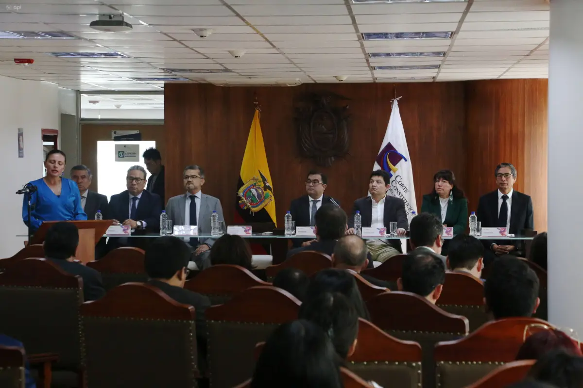 Jueces de la Corte Constitucional durante una rendición de cuentas. , API