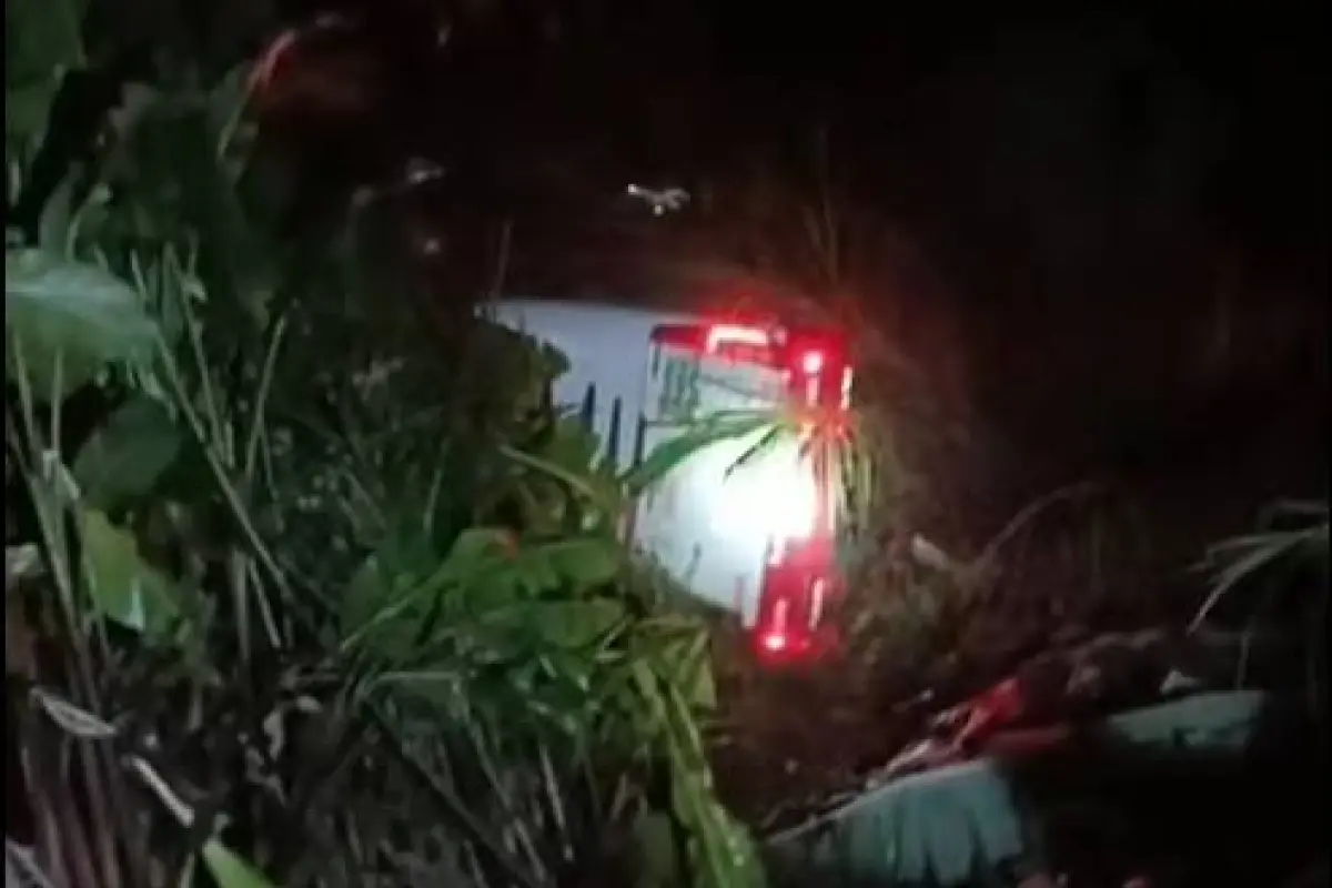 El bus 126 de la cooperativa Reina del Camino rodó por un barranco de aproximadamente 25 metros de profundidad., Foto: Cortesía