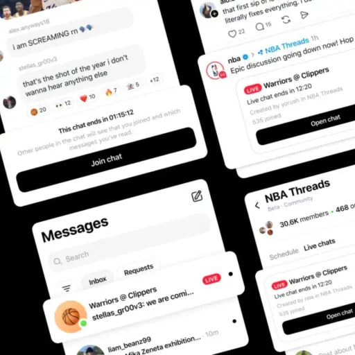 Threads lanza chats en vivo para interactuar en eventos