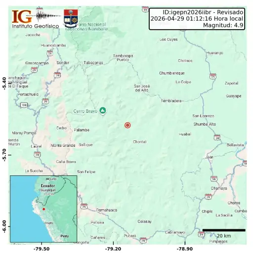 Un sismo se sintió en el sur de Ecuador: ¿Dónde fue el epicentro y cuál fue su magnitud?