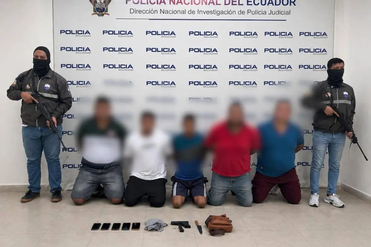 Los cinco sospechosos detenidos fueron puestos a órdenes de las autoridades judiciales., Policía Nacional