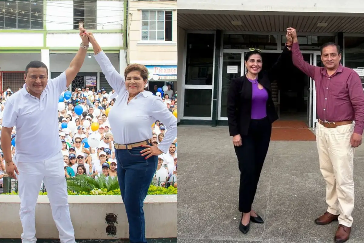 Los dos binomios inscritos para las elecciones de rector y vicerrector de la Unesum., Tomadas de redes sociales.