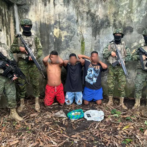 Tres arrestos y drogas incautadas en operación militar en Pedernales