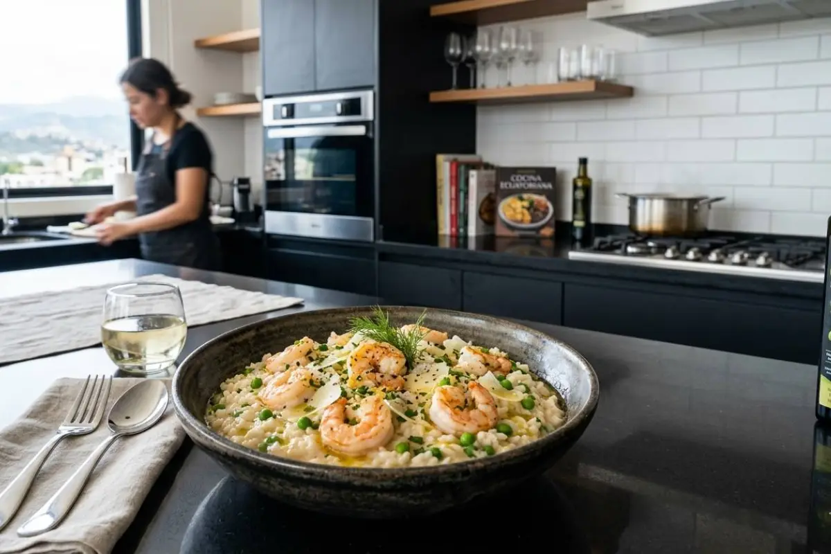 El risotto de camarones es un plato ideal para innovar en el día a día.