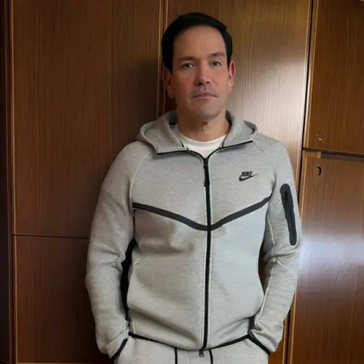 Marco Rubio posa con ropa similar a la usada por Nicolás Maduro en su captura