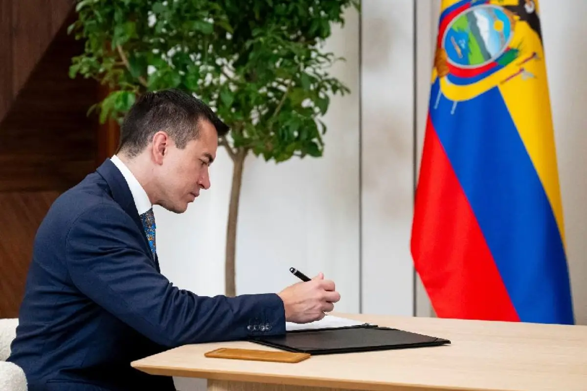 Daniel Noboa, asumió el cargo a la edad de 35 años, siendo así el más joven en ser elegido democráticamente.​​​, Foto: Presidencia de la República