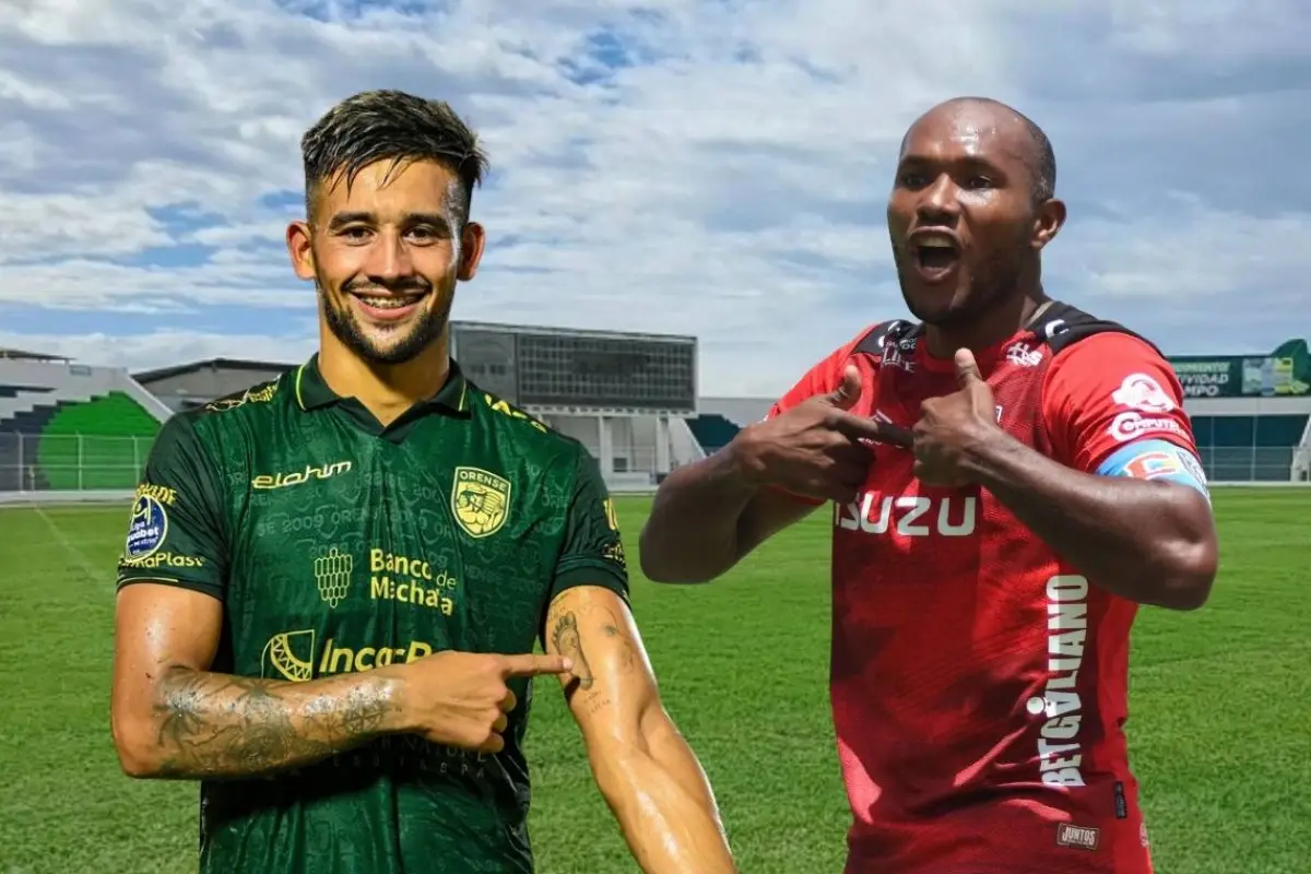 Agustín Herrera, goleador de Orense y Juan Luis Anangonó de Leones FC