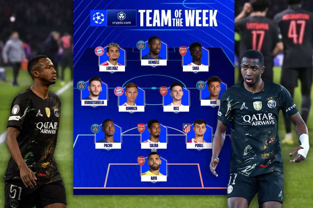 La UEFA publicó este jueves el listado del once ideal de la semana en Champions., El Diario