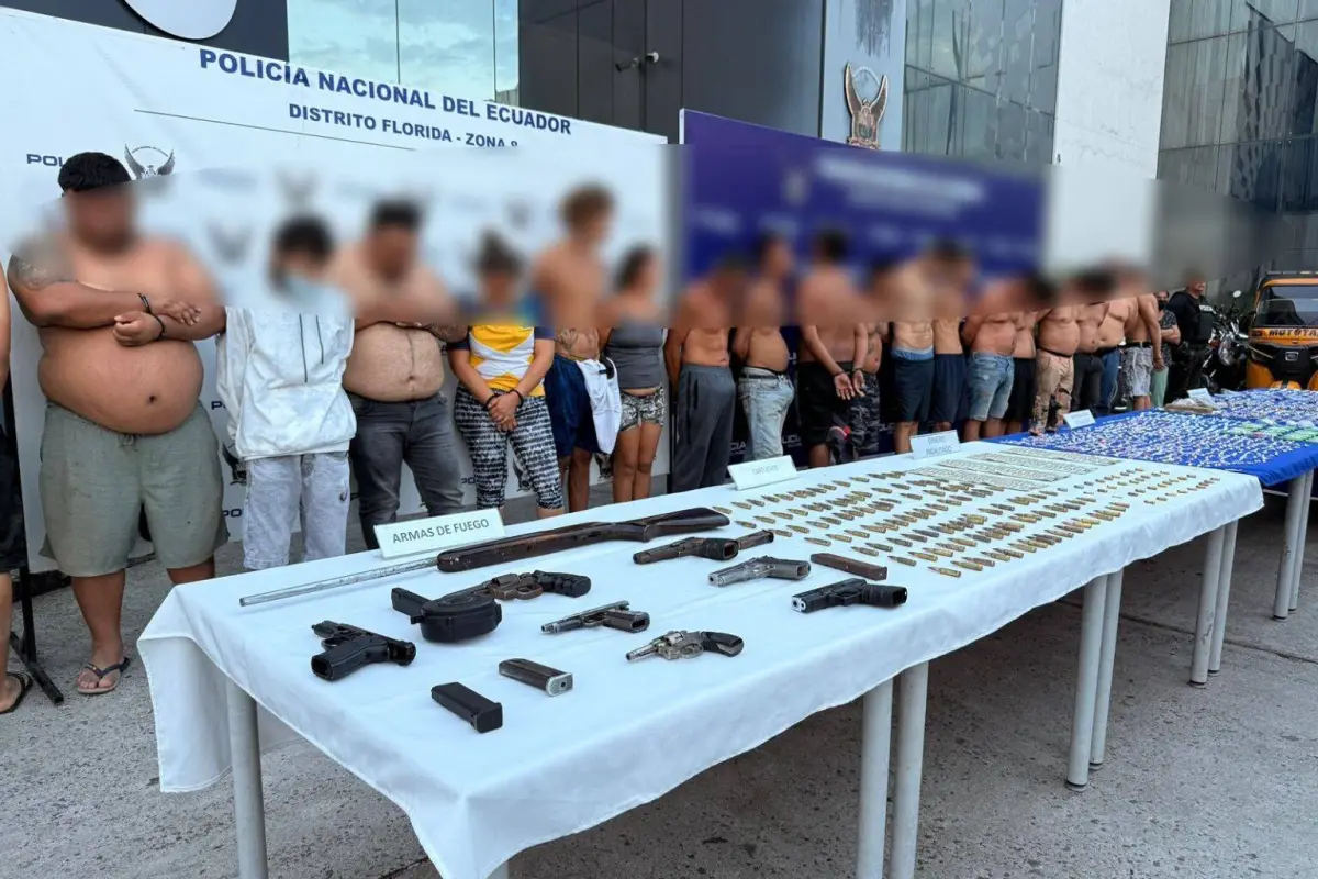Operativo en Guayaquil y Durán deja 17 aprehendidos y armas incautadas