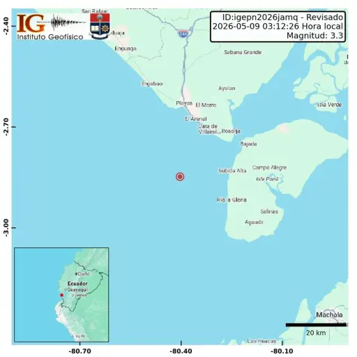 Un sismo sorprendió a habitantes de Guayas durante la madrugada de este sábado