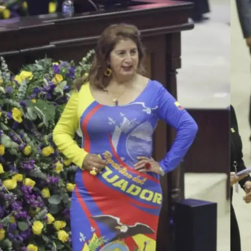 ¿Quién era la mujer del vestido tricolor que acaparó miradas antes del informe de Daniel Noboa?