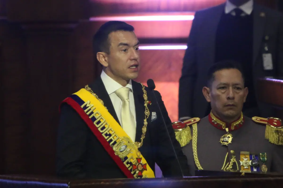 El presidente Daniel Noboa presentó su Informe a la Nación 2026 ante la Asamblea Nacional., API