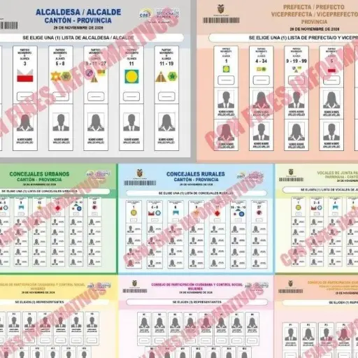 Elecciones Seccionales: Estos son los colores y el diseño de las ocho papeletas para noviembre