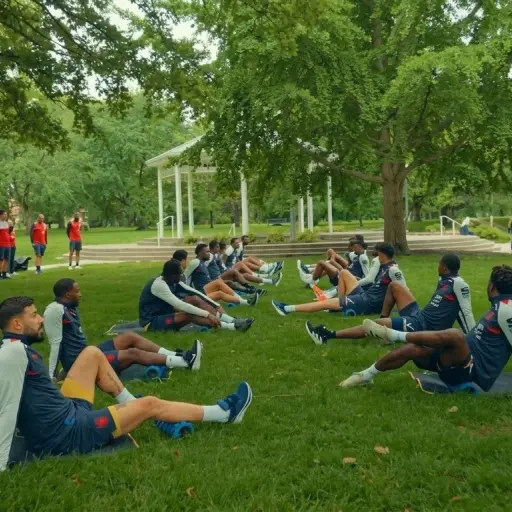 La selección ecuatoriana de fútbol inicia sus entrenamientos oficiales en un parque público de Estados Unidos