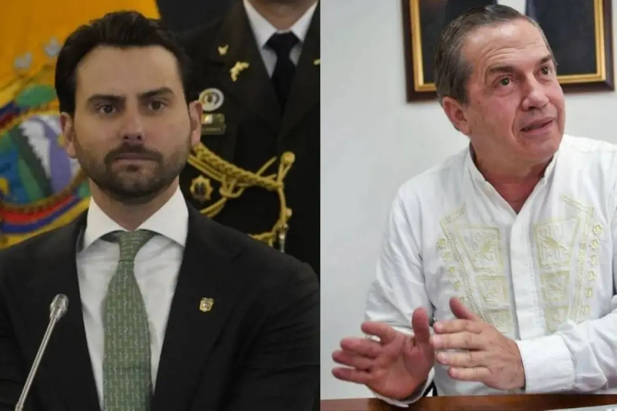 El presidente Niels Olsen junto al asambleísta Ricardo Patiño. , Composición