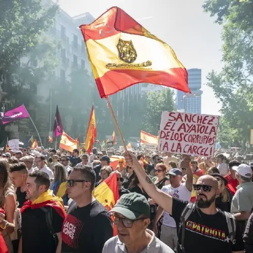 Manifestación multitudinaria en Madrid exige la dimisión del socialista Pedro Sánchez y elecciones anticipadas