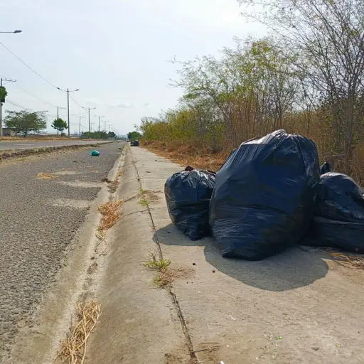 Ciudadanos esperan camión recolector tras sanear parterre central y vía de Sí Vivienda