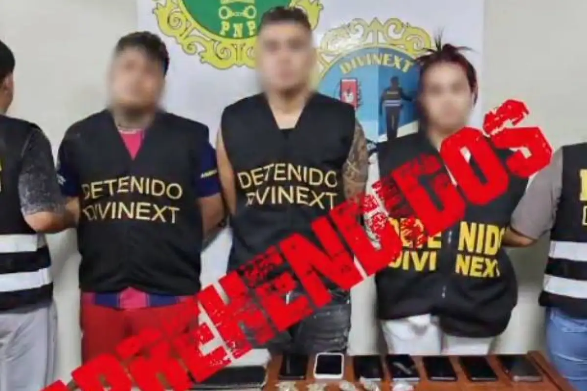 Los tres ecuatorianos que fueron detenidos en Perú formarían parte del grupo criminal 'Los Lobos'., Foto: Policía de Perú