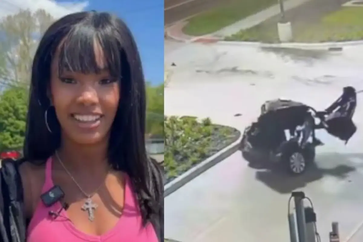  Demi Veasley sobrevivió milagrosamente luego que su auto quedara partido a la mitad tras un choque., Foto: Agencias