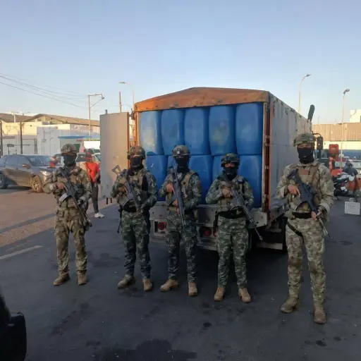 Dos detenidos por transporte irregular de combustible en camión robado en Jaramijó