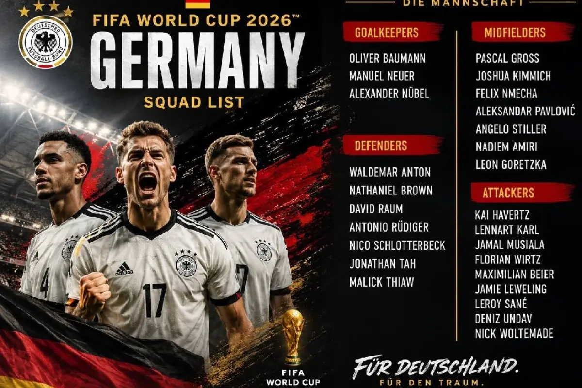 El listado dado a conocer por la Federación Alemana de Fútbol (DFB) este jueves 21 de mayo., Foto: Federación Alemana de Fútbol (DFB) 